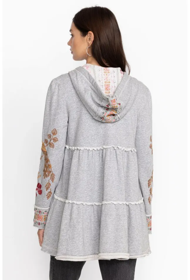 Women Zuzu Tiered Hoodie Light Heather Johnny Was Outerwear