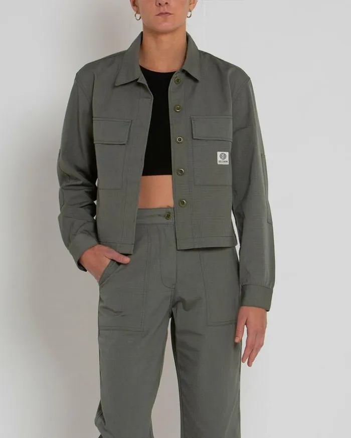 Womens Deus Ex Machina Jackets Cropped BDU Shirt 8211 Agave Green Agave Green Womens Deus Ex Machina Jackets Cropped BDU Shirt 8211 Agave Green Agave Green