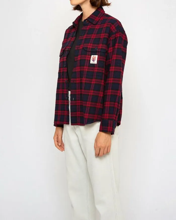 Womens Deus Ex Machina Shirts Flannel Check Shirt 8211 Red Check Red Check Womens Deus Ex Machina Shirts Flannel Check Shirt 8211 Red Check Red Check