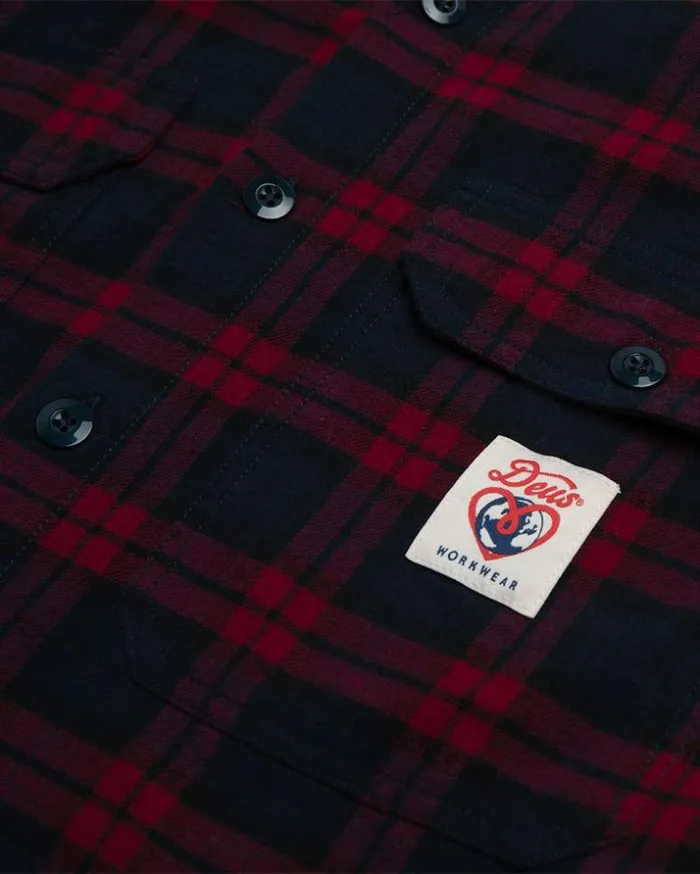 Womens Deus Ex Machina Shirts Flannel Check Shirt 8211 Red Check Red Check Womens Deus Ex Machina Shirts Flannel Check Shirt 8211 Red Check Red Check