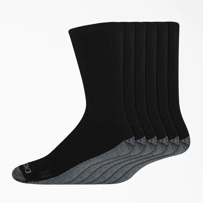 Work Crew Socks Size 612 6Pack Black Black bk Men Dickies Socks