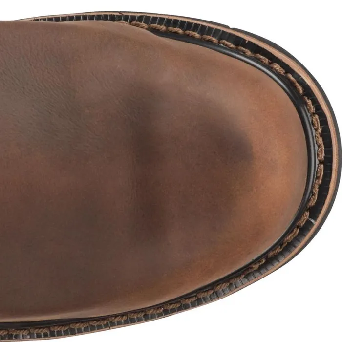 Work Men Justin Boots Pulley 10034 Composite Toe Waterproof Work Boot Brown