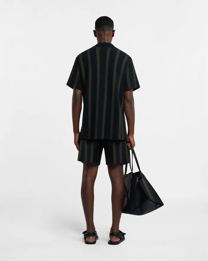 Ziko Stripe Dark Khaki Black Men Nanushka Knitwear Ziko Stripe Dark Khaki Black Men Nanushka Knitwear