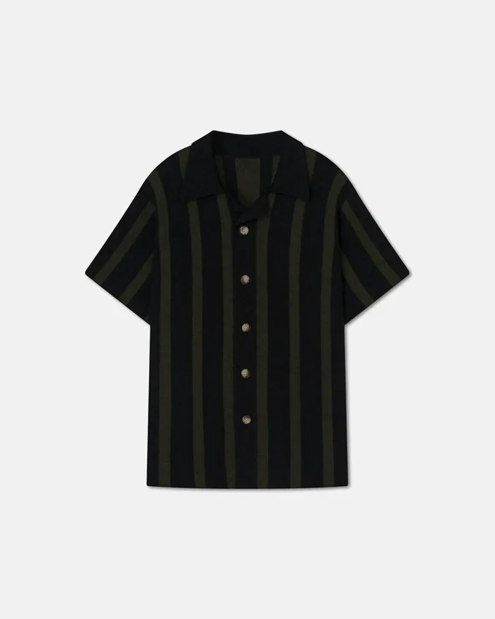 Ziko Stripe Dark Khaki Black Men Nanushka Knitwear Ziko Stripe Dark Khaki Black Men Nanushka Knitwear