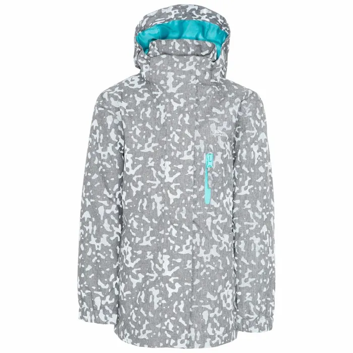 Zoey Reflective Waterproof Jacket Grey Kids Trespass Waterproof Jackets